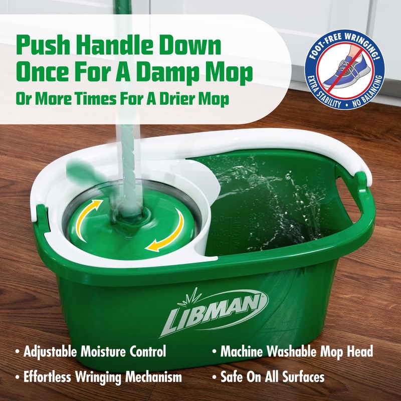 Libman Tornado Spin Mop System | Mop and Bucket with
