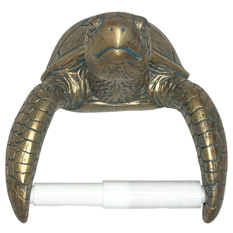 Sea Turtle Wall Mount Toilet Paper Roll Holder Rustic Nautical