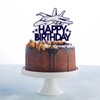 Decoración para tarta de cumpleaños con purpurina azul