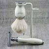 Safety Razor Badger Hair Brush and Safety Razor White
