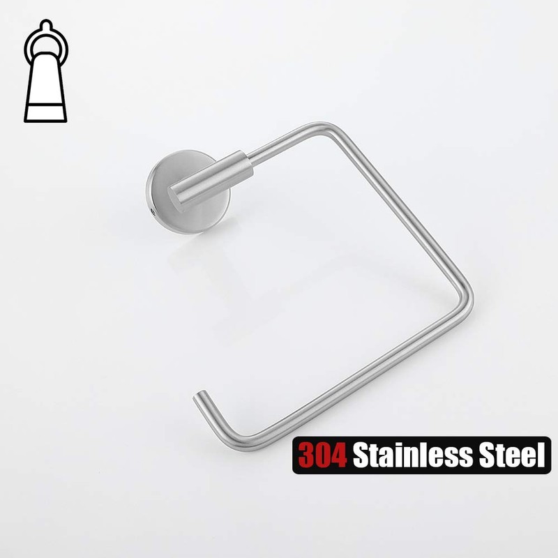 JQK Towel Ring, Stainless Steel Square Ring Towel Holder for
