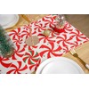 Christmas Table Runner Candy Cane Swirl Lollipops Red Table Decoration