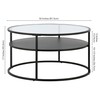 Ada 32" Wide Round Coffee Table in Blackened Bronze