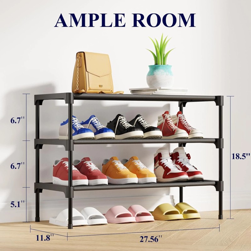 Kitsure Shoe Rack - Premium Non-Woven Shoe Rack Shelf, Shoe