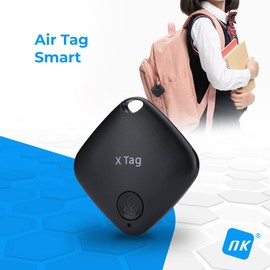 NK Air Tag Smart Pack 4 - Locator Compatible with Apple, Object Finder, Bluetooth (Android Does Not Work), Car, Wallet, Suitcase, Kids, 4 Pack (Black)