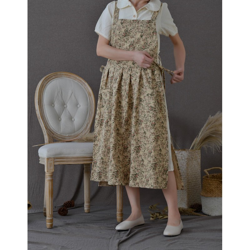 Hawholm Japanese apron Women-Cross Back Apron for Women with Pockets,