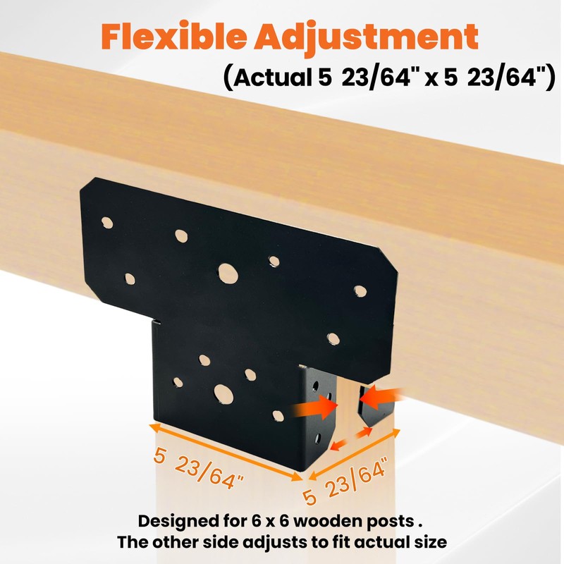 EONECROSS 2 Set Heavy Duty Steel T-Shaped Post to Beam