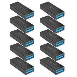 BETU Adaptador USB hembra a hembra, 10 unidades, USB A 3.0 hembra a hembra, conector de extensión USB de alta velocidad, adecuado para conectar dos extremos USB macho