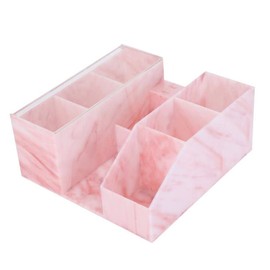 Beauty Organizer, Acrylic Eyelash Grafting Tool Storage With Tweezers Holder Display Boxes for Home Salon (Marble Pink)