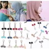 12Pcs Multicolor Headscarf Pearl Pins Clips U Shape Hijab Scarf