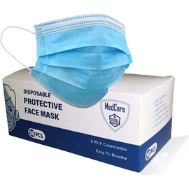 MEDCARE 50pcs Disposable Breathable 3 Ply/Ply Face Mask Filter Protection Earlooped Australia Adult Children Blue (Shipped from Australia)