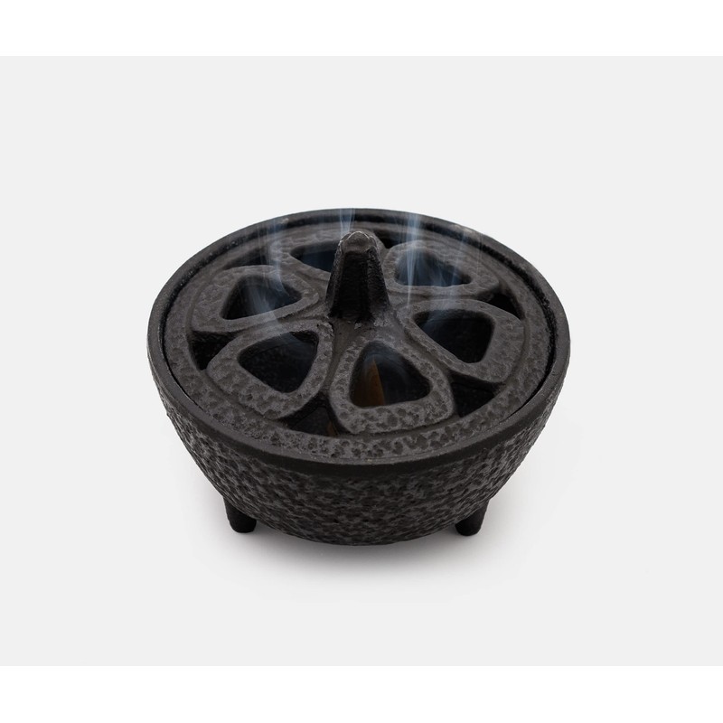 Zen Minded Cast Iron Lotus Incense Burner for Incense Sticks,
