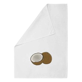 Azeeda 'Halbierte Kokosnuss' Weißes Geschirrtuch aus Baumwolle (TW00019835)