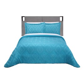 Elefantito Hogar Edredon Matrimonial Con Fundas Jaquard Bolonia Azul