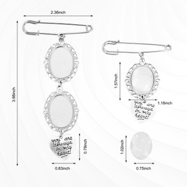 4 PCS Bouquet Charms for Wedding Memory, Bridal Wedding Bouquet Photo Charm for Bride, DIY Pin Brooch Making Kit with You Are Always in My Heart Charm for Memory Friend Gift