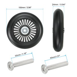 PATIKIL Replacement Luggage Suitcase Wheels Repair Kit, 100mmx24mm Wear-Resistant & Mute Swivel Caster Wheels