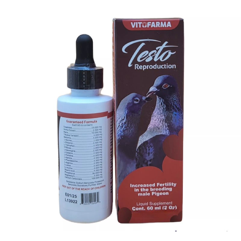 VITOFARMA TESTO REPRODUCTION INCREASED FERTILITY- BREEDING SUPPLEMENT FOR PIGEON 60ML