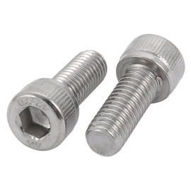 sourcing map 2 pieces screw stainless steel 304 left-hand thread cylinder screw hexagon socket M8 x 20 mm