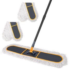 KeFanta 36" Commercial Dust Mops for Floor Cleaning,Industrial Heavy Duty Floor Duster with 2 Large Replacement Mop Head,Wet Dry Sweeper Broom for Hardwood,Tile,Concrete,Laminate,Garage Floors(Grey)