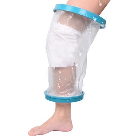 Waterproof Knee Cast Cover for Shower Adult, Cast Protector for Broken Leg Child, Soft Comfortable Adult Cast Bag for Showering Bathing Swimming with Watertight Seal Cast Sleeve for Knee Lower Leg