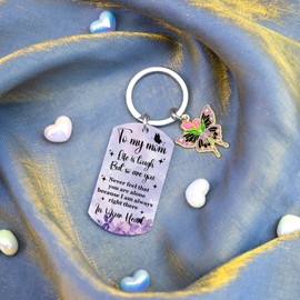 Lelekdo Mothers Day Gifts for Mom from Daughter Son Mom Birthday Gifts Purple Butterfly Keychain Unique Birthday Mothers Day Present Ideas