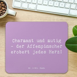 Mr. & Mrs. Panda Mauspad Spruch Affenpinscher Charmeur - Geschenk, bezaubernd, PC Zubehör, Arbeitszimmer, Mausunterlage, Hundewesen, Hundefreund,
