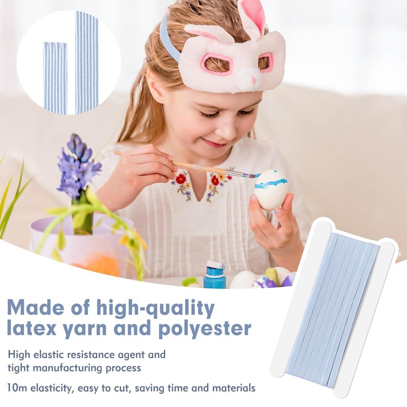 10m Elastic for Sewing, 6mm Wide Elastic Cord, White Elastic,