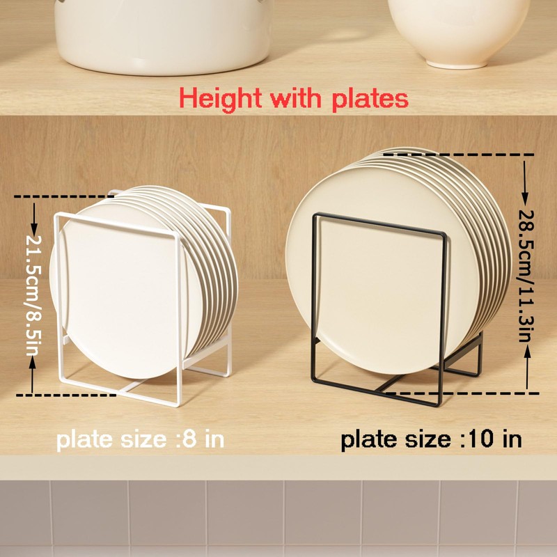 Hikinlichi 2 Pack Plate Holders Organizers Upright Cabinet Dish Drying