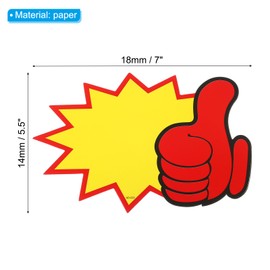 PATIKIL 80pcs Star Burst Signs, 7x5.5in Blank Star Burst Signs Price Tag Stickers Pricing Tags Fluorescent Neon Paper for Sign Retail Store Vehicle, Blank Thumbs Up