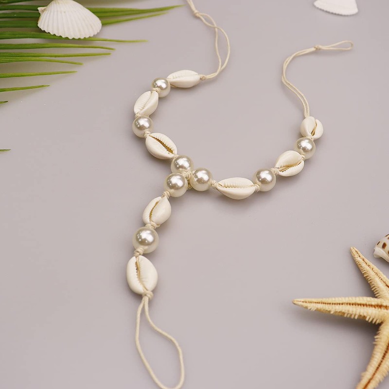 Bethynas Boho Pearl Barefoot Sandles Ankle Bracelet Crystal Starfish Anklet