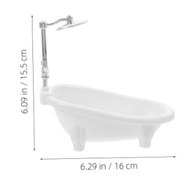 Abaodam Dollhouse Mini Bathtub 6.30X6.10X3.74 Inch Plastic Miniature Bathtub Bathroom Furniture Accessories Mini House Decor Toy Bathroom Accessories