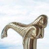 Mermaid Cane Victorian Walking Stick Antique Brass Handle Vintage Reproduction