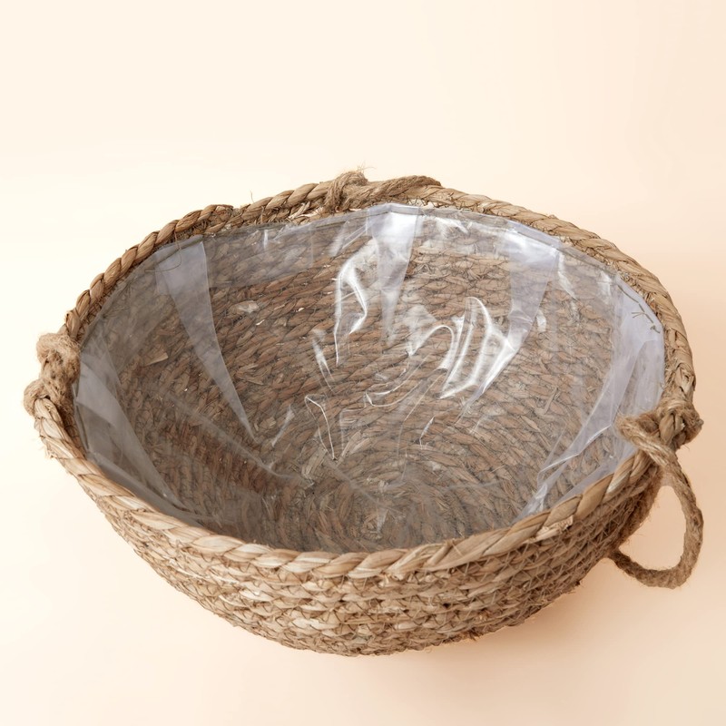Natural Seagrass Hanging Planter Basket Set, Indoor Plant Pots, Boho