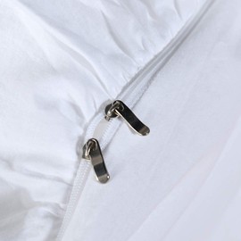 Precious Star Linen White Striped | Twin/Twin XL 68x90 | 3 Pieces Duvet Cover Set Soft & Cozy Egyptian Cotton | Zipper Closure & Corner Ties | 1 Duvet Cover with 2 Pillow Sham