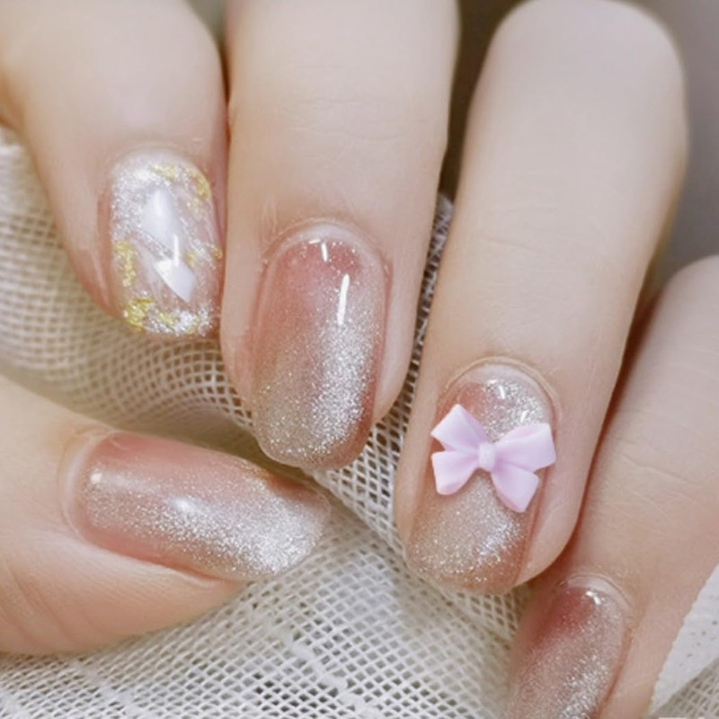 HappyHome Nail Parts, Ribbon, 3D Nail Parts, Large, 60 Pieces,