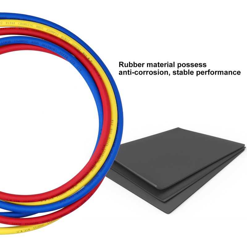 3Pcs AC Charging Hose Detection Liquid Filling Refrigerant Pipe 3Colour