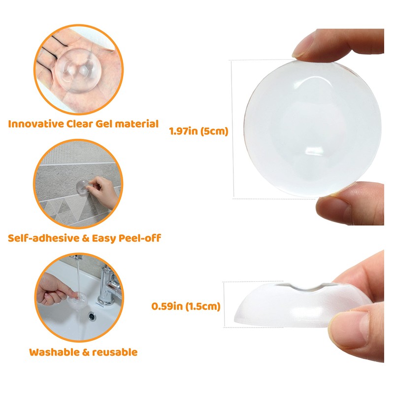 Strongest Door Stopper(6 PCS, 1.97“), Yunshan Clear Rubber Door Stops