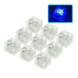 Lights Bricks, 10PCS 2x2 Classic Light Up Bricks Accessories Kits, Transparent LED Accessories Pack, Parts Pieces Building Blocks Set Toys (Blue)