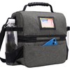MIER Lunch Bag Men Double Deck Lunch Box Bag,Insulated Leakproof