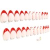 Hint Of Candy Cane French Manicure Wide Width Glossy Almond