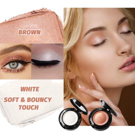 4pcs White Eyeshadow Single,Brown Eyeshadow,White Eyeshadow Single,Highly Pigmented,Long-Lasting and Sweat-Proof,with a Fine Texture.Suitable for Performance Makeup,with 4 Eyeshadow Brushes