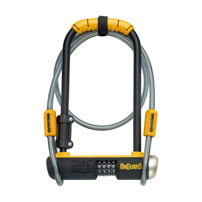 ONGUARD Bulldog Combination U-Lock Cable Combo, Black/Yellow