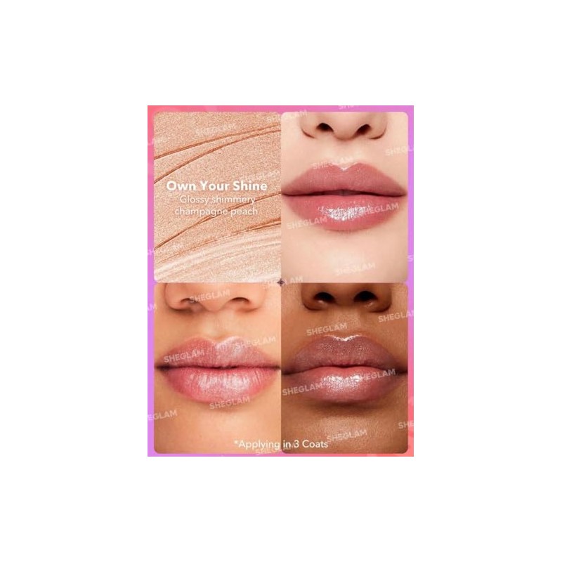 SHEGLAM Lápiz Labial Varios Tonos Efecto Espejo (Own your shine,