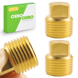CeroDimo 2 Pack 1/2 Inch NPT Solid Brass Boat Drain Plugs, Garboard Drain Plug, Boat Plug Fits Most Boat Hulls, Livewell and Lawn Roller Plugs