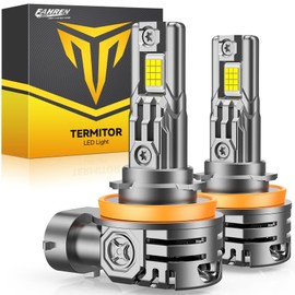 Forenner H11/H8/H9 Headlight Bulbs, 24 Chips 110,000LM Ultra Brighter H11 High Low Beam Tire Lights, 6500K Cool White, 10-Year Service Life with Cooling Fan, No Adapter Required Plug-N-Play, Pack of 2