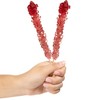 Red Rock Candy Sugar Sticks - Strawberry Flavored - 24