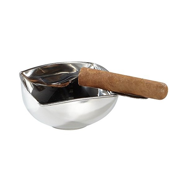 Ashtray Square Stirrup 4-Inch Stainless Steel Ash Tray, Unbreakable Cigar, Single