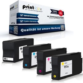 4X Print-Klex Tintenpatronen kompatibel für HP Office Jet Pro251dw OfficeJet Pro276dw OfficeJet Pro8100 ePrinter OfficeJet Pro8600e All in One CN045AE CN046AE CN047AE C N048AE