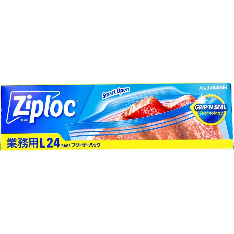 Commercial Ziploc Freezer Bags, Double Zipper, Smart Open (Large, 24