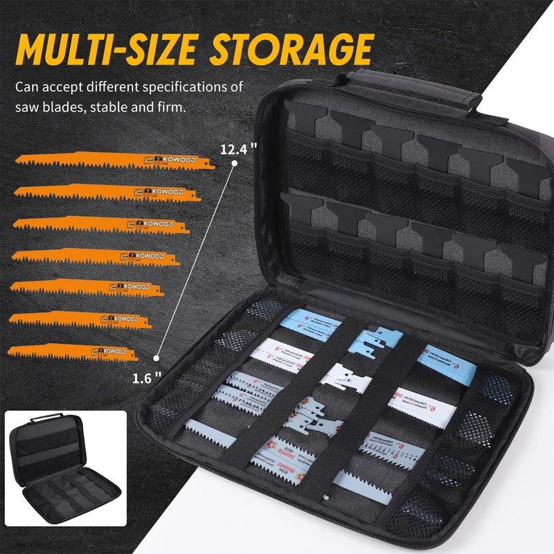 ZIORS Portable Zipper Saw Blade Storage Case,Empty Case for Sawzall
